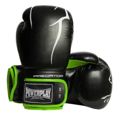 Рукавички боксерські PowerPlay 3018 Jaguar 16 унцій, чорно-зелені