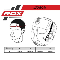 Шлем боксерский с капой RDX F6 KARA Matte размер M черно-белый