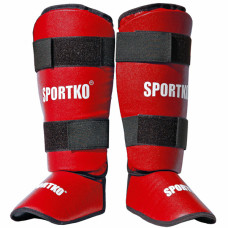 Защита для голеней SportKO 331 - красная/M