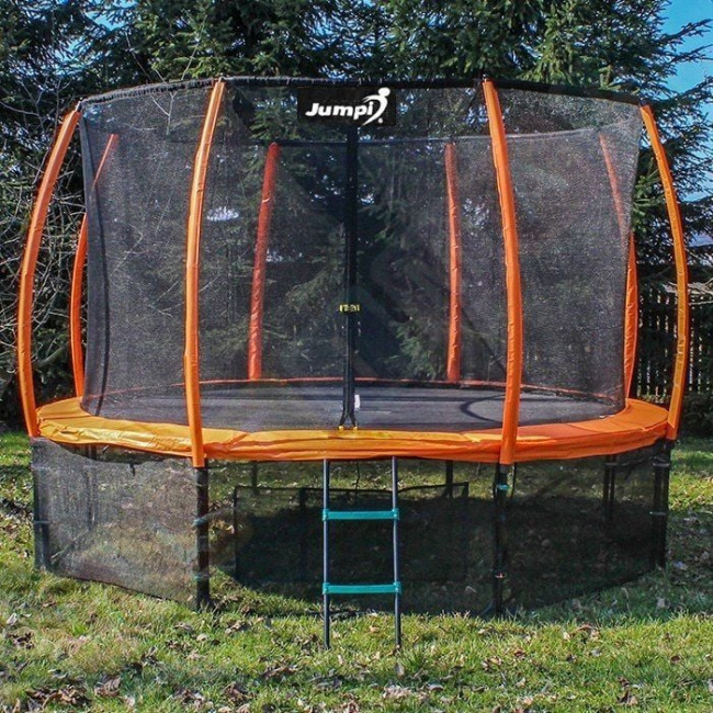 Батут Jumpi Maxy Comfort Plus с внутренней сеткой 12,5 футов 374 см оранжевый