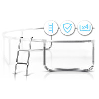 Батут Neo-Sport з зовнішньою сіткою 12 футів 374 см чорно-червоний