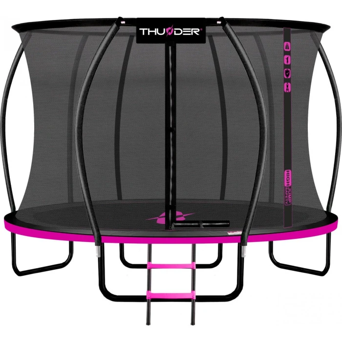 Батут THUNDER INSIDE ULTRA з внутрішньою сіткою 12 футів 374 см чорно-рожевий