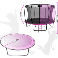 Батут THUNDER INSIDE ULTRA с внутренней сеткой 12 футов 374 см черно-розовый