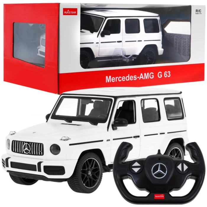 Автомобиль на дистанционном управлении + пульт 2,4 ГГц Mercedes-AMG G63 белый RASTAR модель 1:14