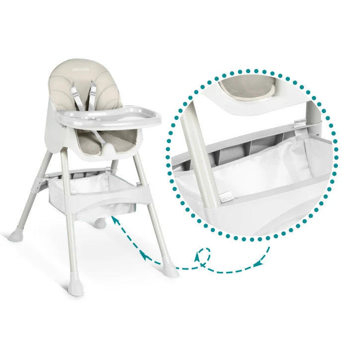 Стульчик для кормления со столиком Ricokids Milo серый