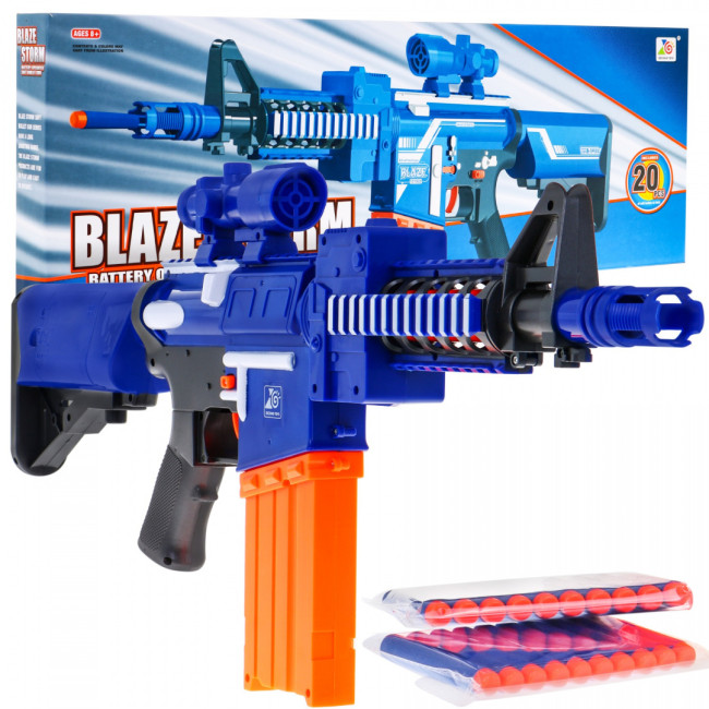 Детское автоматическое ружье 8+ Blaze Storm 20 длинных пенопластовых шаров + прицел