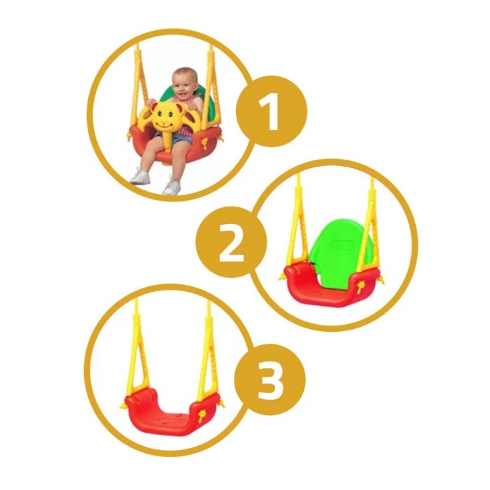 Гойдалка-сидіння «Ведмедик» 3-в-1 Edu-Toys, 130 х 162 см - різнокольорова