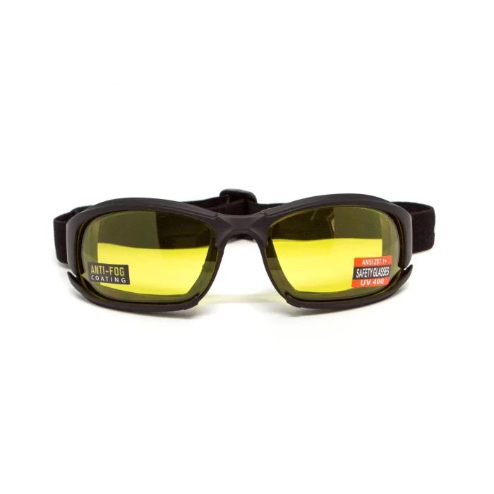 Очки защитные с уплотнителем Global Vision Assault Anti-Fog, желтые