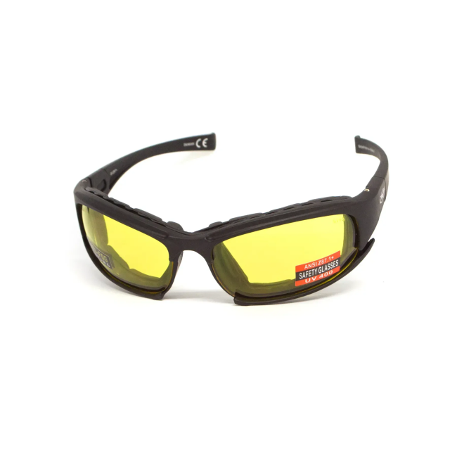 Окуляри захисні з ущільнювачем Global Vision Assault Anti-Fog, жовті