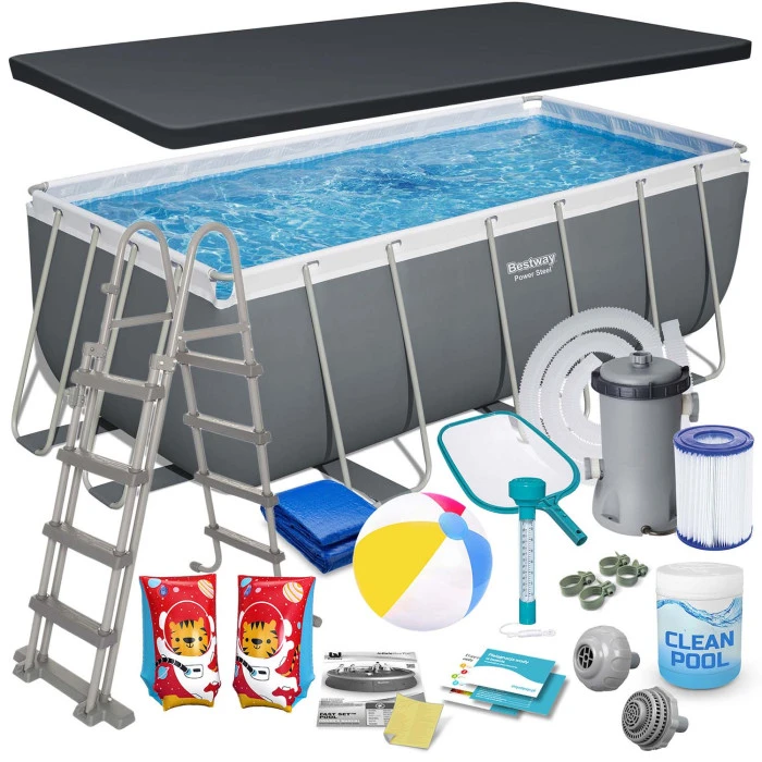 Басейн каркасний прямокутний 17в1 Bestway 56456N 412x201x122 см