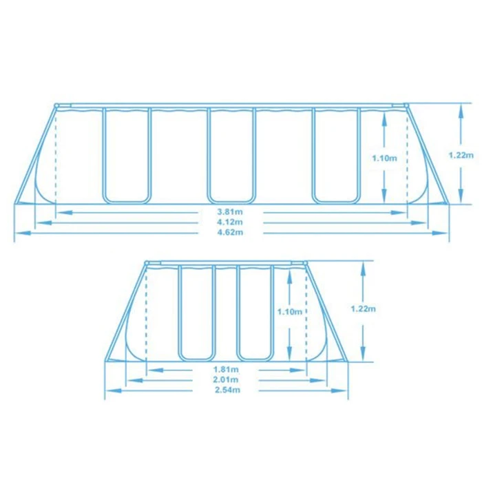 Басейн каркасний прямокутний 17в1 Bestway 56456N 412x201x122 см