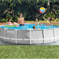 Бассейн каркасный 12в1 INTEX 26720GN, 427 x 107 см, серый