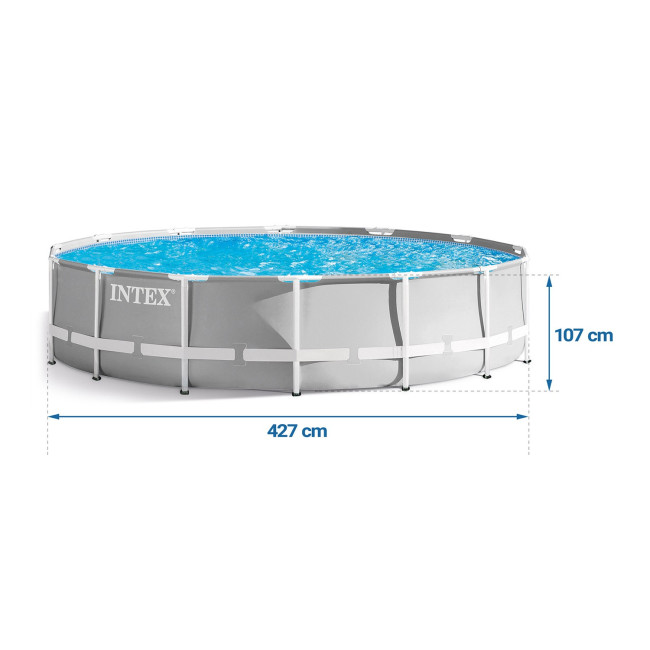 Басейн каркасний 12в1 INTEX 26720GN, 427 x 107 см, сірий
