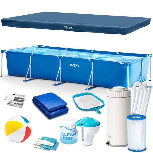 Бассейн каркасный прямоугольный 16в1 Intex 28274 450 x 220 x 84 см