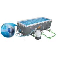 Басейн каркасний прямокутний 17в1 Bestway 56457N, 412x201x122 см