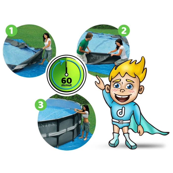 Басейн каркасний 11в1 INTEX 26334, 610 x 122 см, темно-сірий