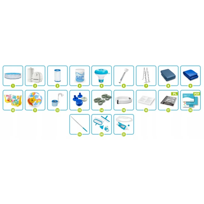 Бассейн каркасный 21в1 Intex 26746 488 х 122 см