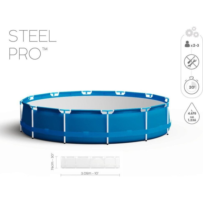 Басейн каркасний 8в1 Bestway 56679 Steel Pro 305 см