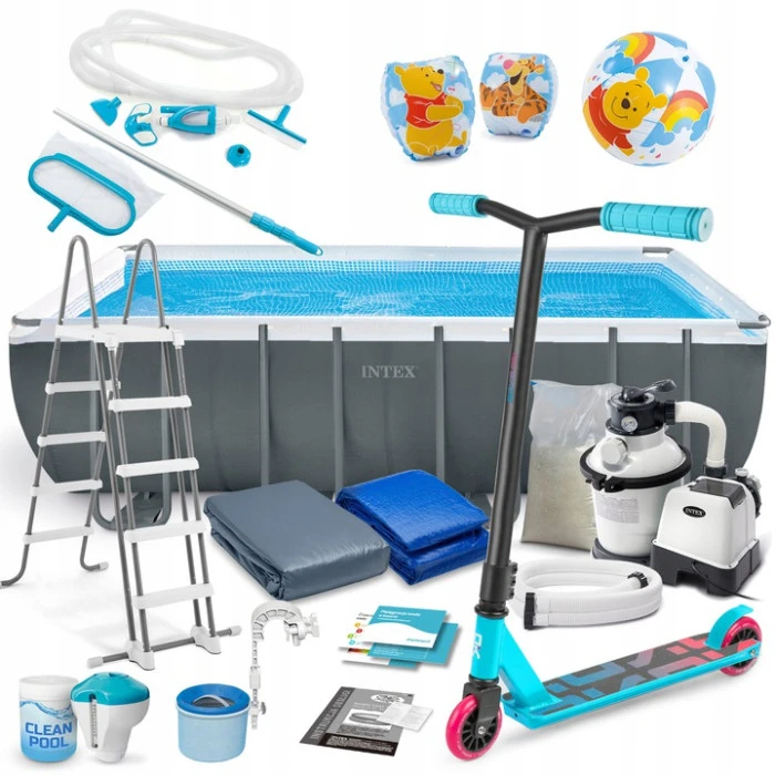 Бассейн каркасный 21в1 Intex 26356 549 х 274 х 132 см с самокатом Soke GO