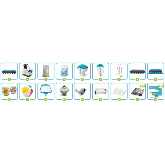 Бассейн каркасный 18в1 Intex 26364 732 × 366 × 132 см