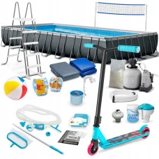 Басейн каркасний 22в1 Intex 26378 975 х 488 х 132 см з самокатом Soke GO