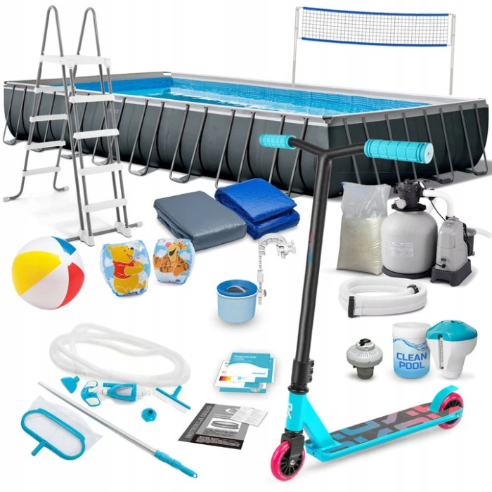 Басейн каркасний 22в1 Intex 26378 975 х 488 х 132 см з самокатом Soke GO