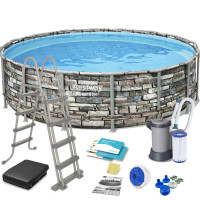 Басейн каркасний Bestway 56966 Power Steel 488 см - коричневий