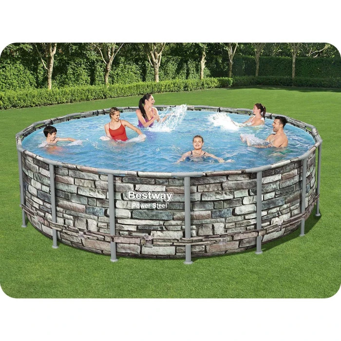 Бассейн каркасный Bestway 56966 Power Steel 488 см – коричневый