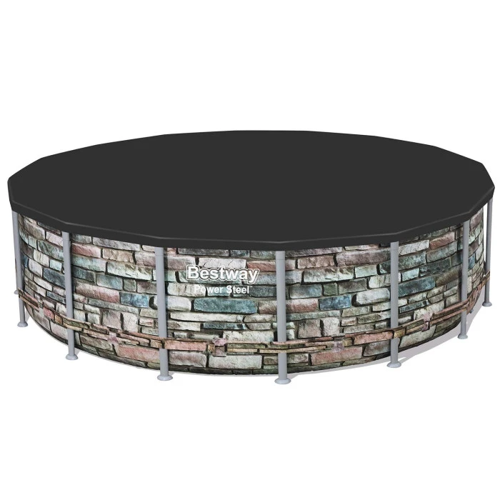Бассейн каркасный Bestway 56966 Power Steel 488 см – коричневый