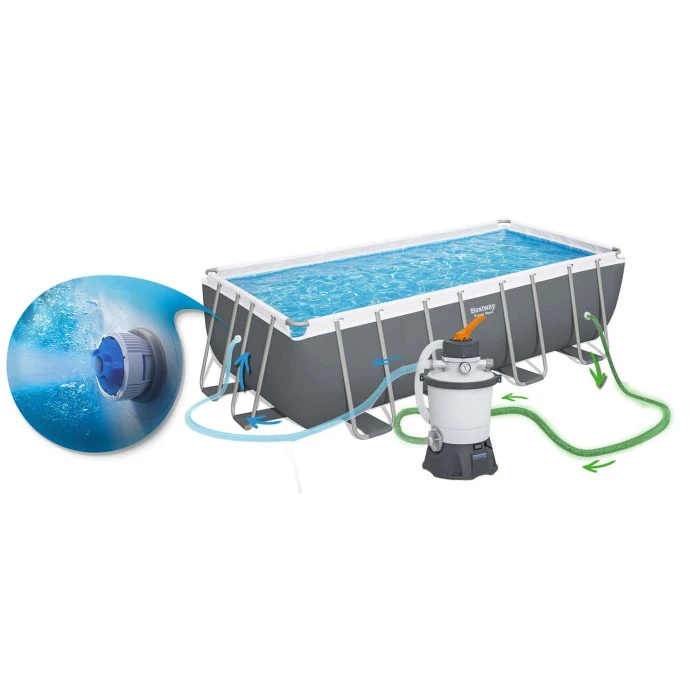 Басейн каркасний прямокутний 11в1 Bestway 56671N, 488 x 244 x 122 см