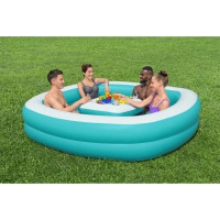 Бассейн надувной Bestway 54446 с плавающим столом Sippin' Summer 218 x 218 x 48 см