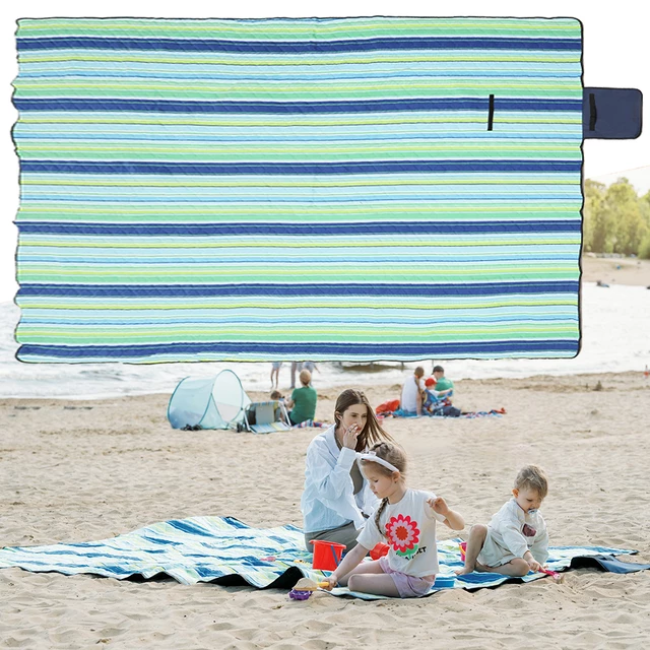Пляжный коврик для пикника inSPORTline Livetino 300x200 см – спокойный океан