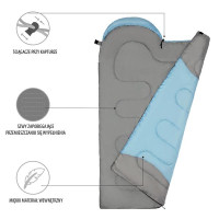 Спальный мешок размер М NILS CAMP NC2008 серо-мятный