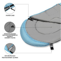 Спальный мешок размер М NILS CAMP NC2008 серо-мятный