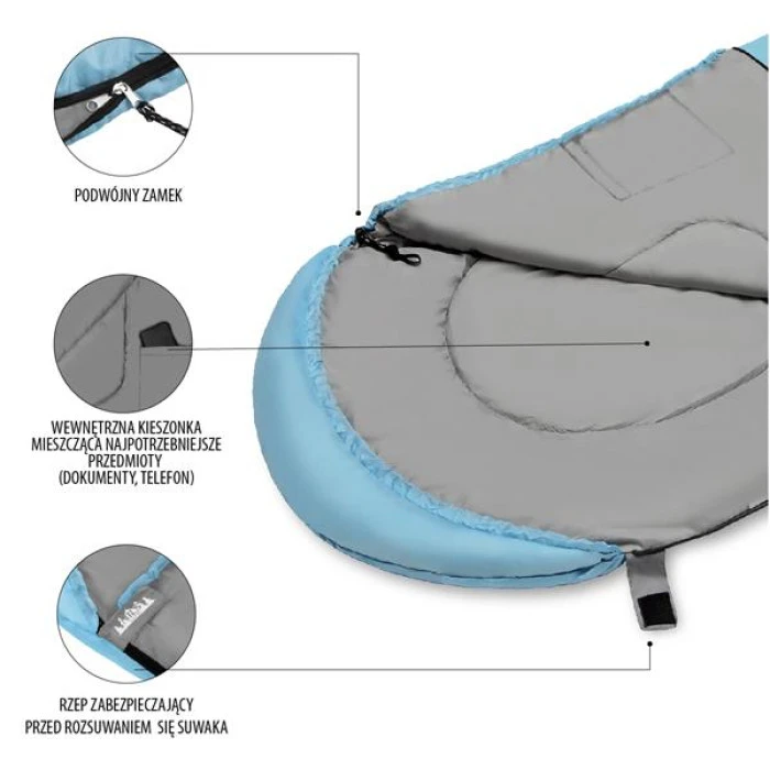 Спальный мешок размер М NILS CAMP NC2008 серо-мятный