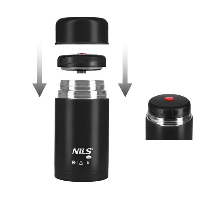 Термос для обіду NILS CAMP NC3802 1 л, чорний