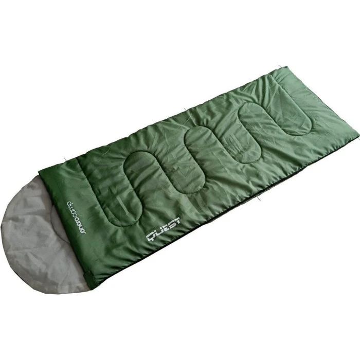 Туристичний спальник квест 210x70см зелений Enero camp