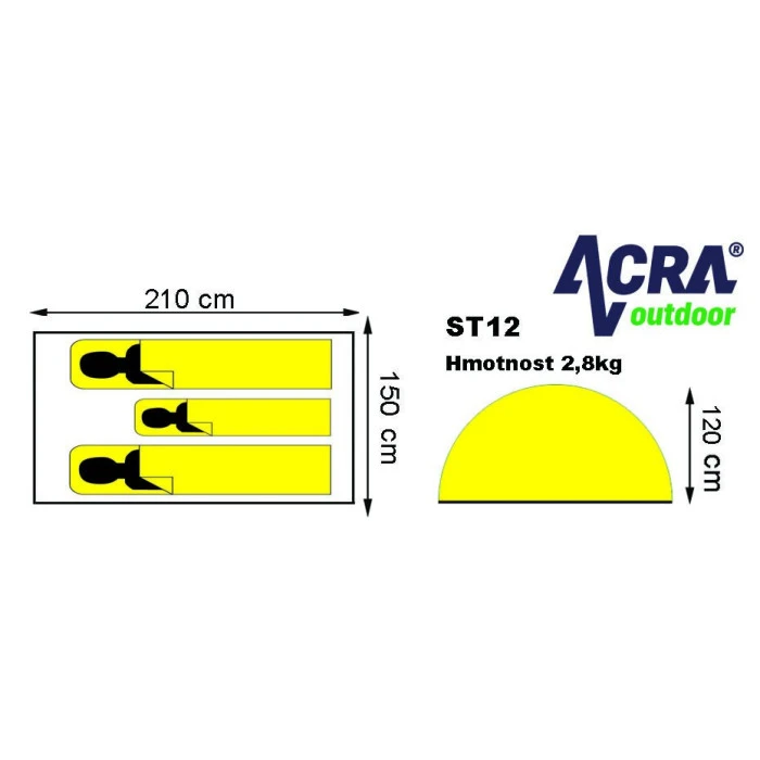 Палатка туристическая ST12 ACRA на 2 места