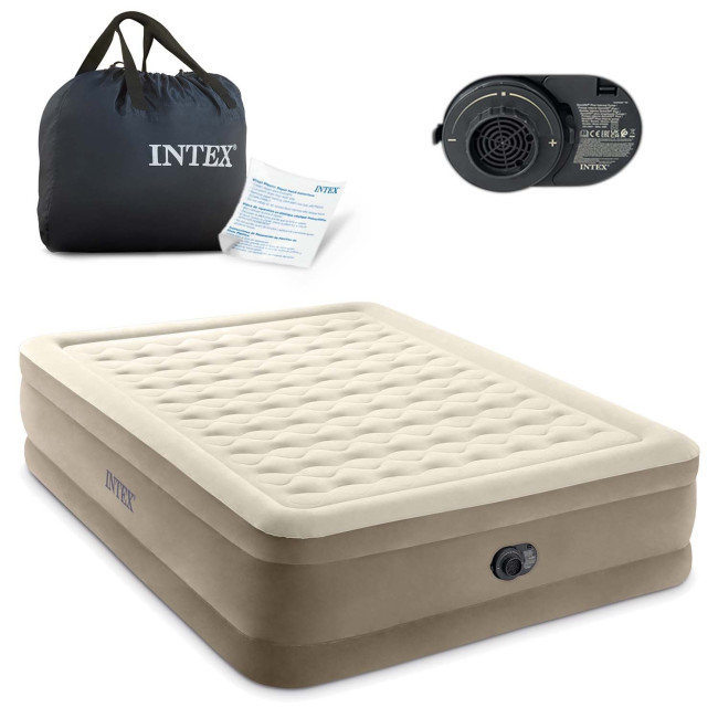 Матрац надувний Intex 64428ND з вбудованим електронасосом 203x152 см, бежевий