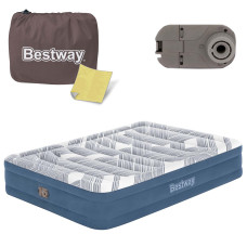 Надувной матрас Bestway 6712Y 203x152 см, сине-серый
