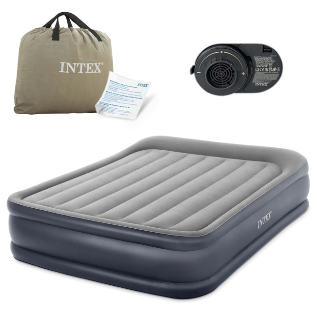 Матрац надувний Intex 64136ND 203x152x42 см, синьо-сірий