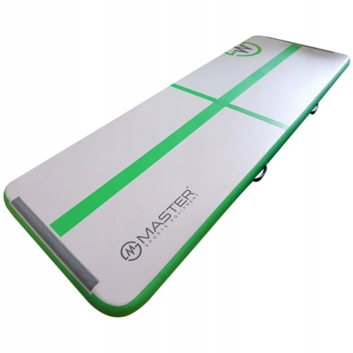 Мат надувной гимнастический MASTER, 300 x 10 x 10 см, серо-зеленый.