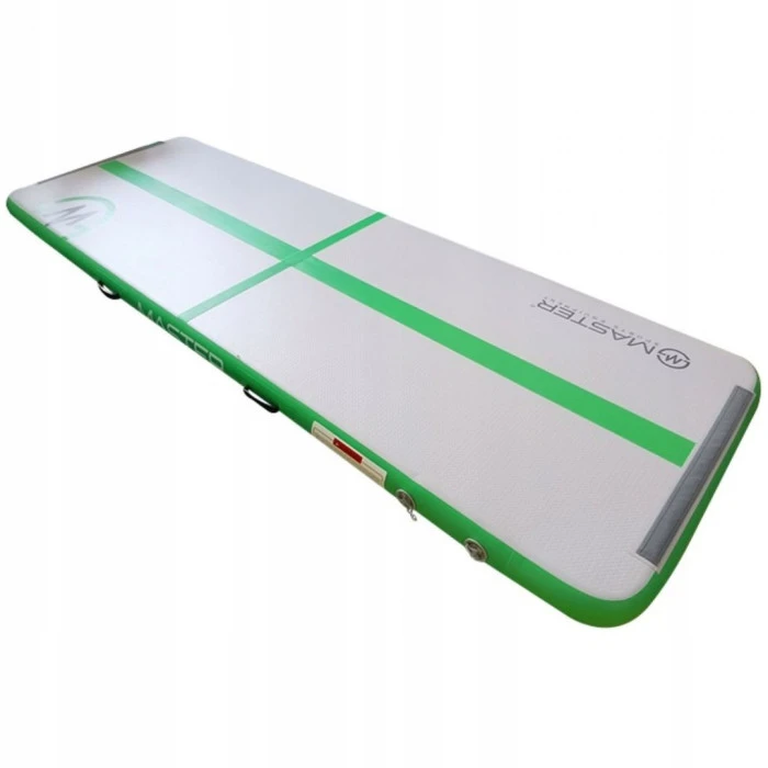 Мат надувной гимнастический MASTER, 300 x 10 x 10 см, серо-зеленый.