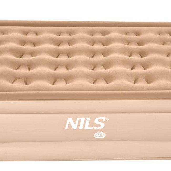 Матрац надувний двомісний NILS CAMP NC2808 з електронасосом 200 х 145 х 35, бежевий