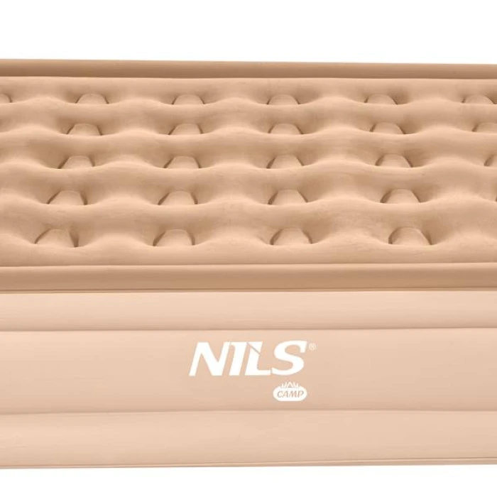 Матрац надувний двомісний NILS CAMP NC2808 з електронасосом 200 х 145 х 35, бежевий