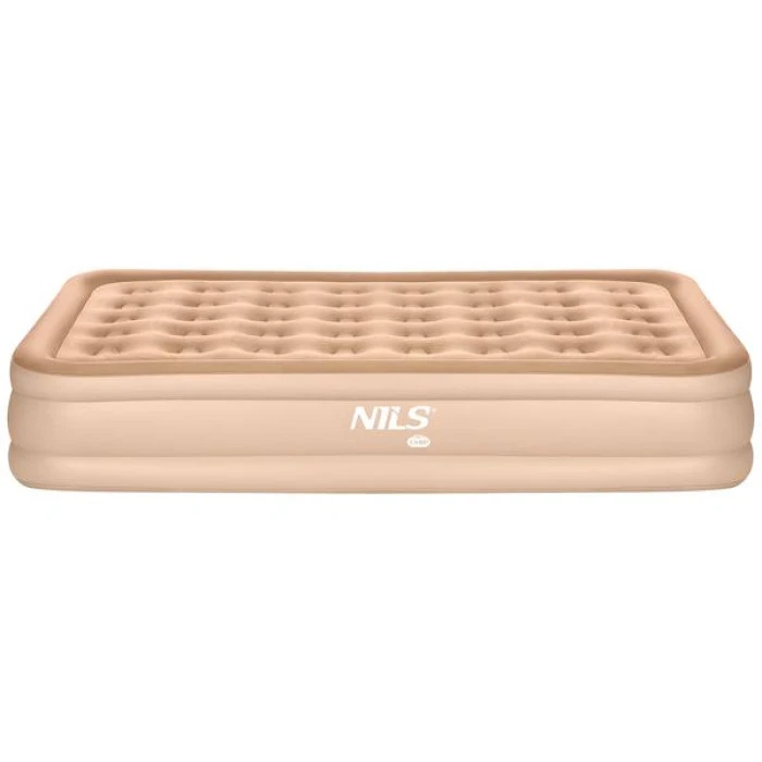 Матрац надувний двомісний NILS CAMP NC2808 з електронасосом 200 х 145 х 35, бежевий