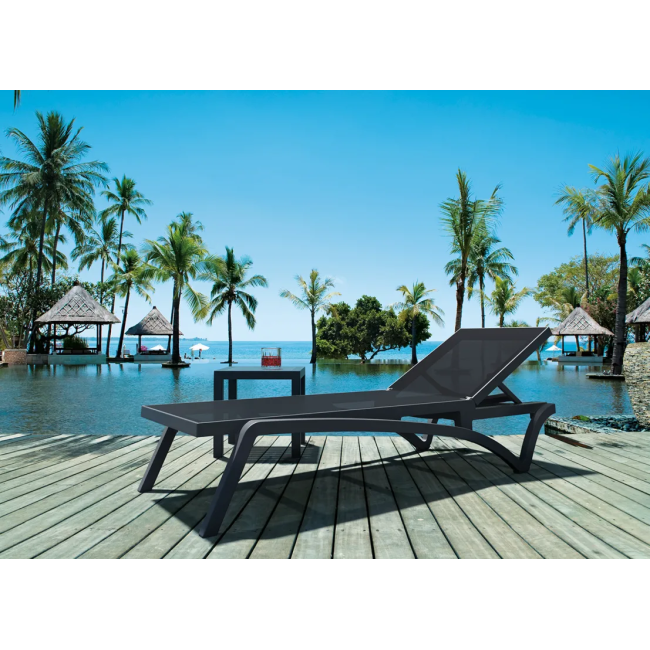 Шезлонг Siesta Pacific, сіро-чорний