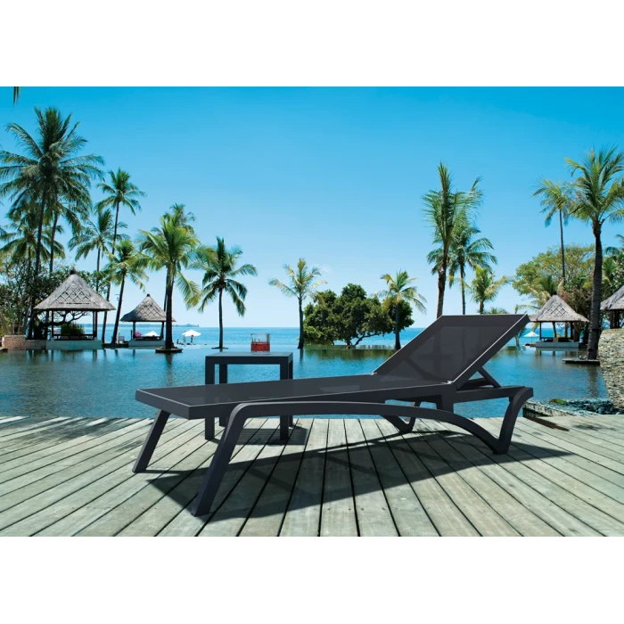 Шезлонг Siesta Pacific, серо-черный