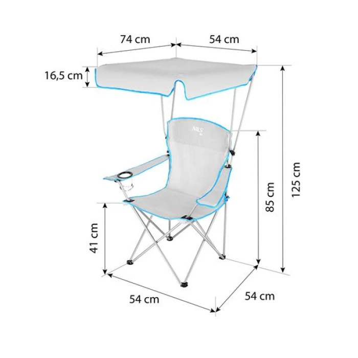 Кресло складное NILS CAMP NC3087, серое