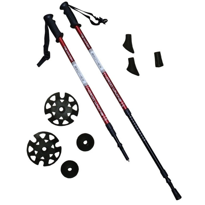Регулируемые трекинговые палки ACRA 65–135 см, красные
